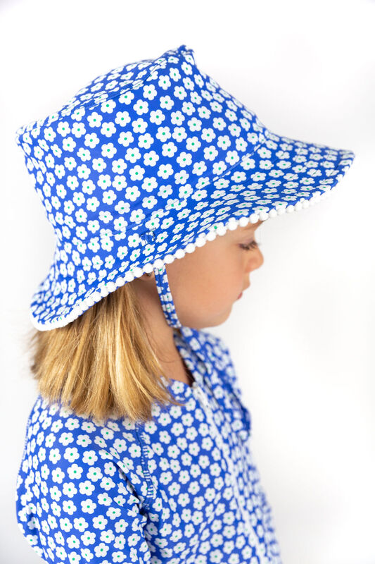 Blue Daisy Swim Hat