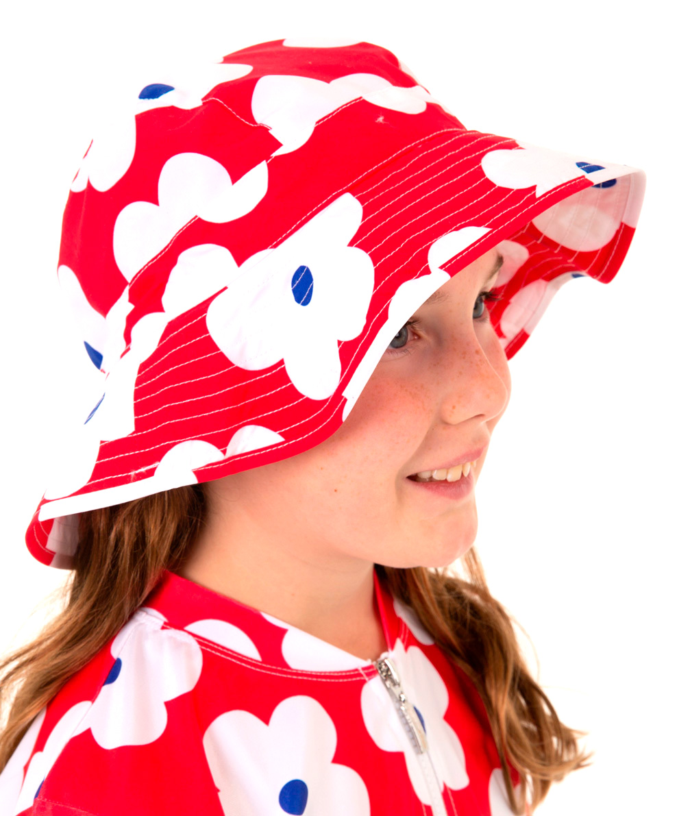 Red Flower Swim Hat