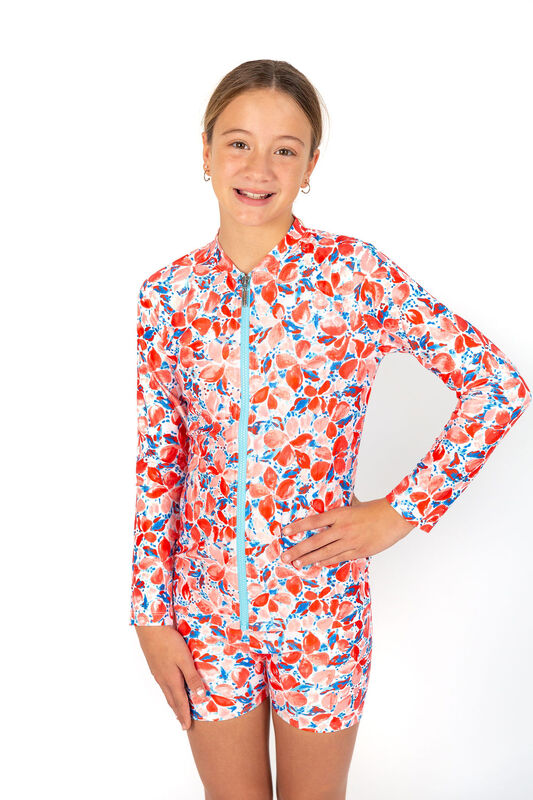 Girls Coral Long Sleeve Rashie