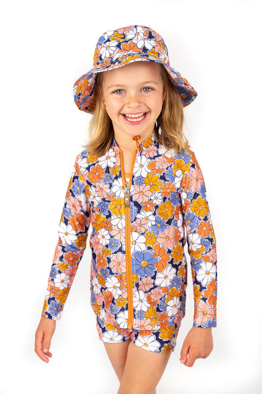 Girls Flower Power Long Sleeve Rashie