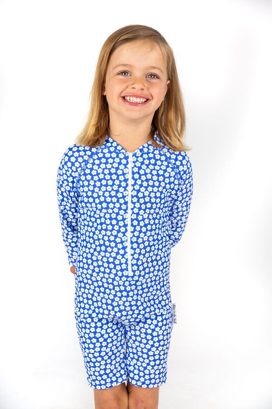 Girls Blue Daisy UV Suit