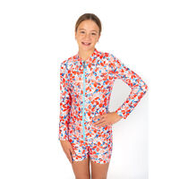 Girls Coral Long Sleeve Rashie
    		