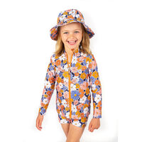 Girls Flower Power Long Sleeve Rashie
    		