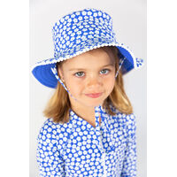 Girls Blue Daisy UV Suit and Hat Bundle
    		