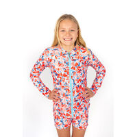 Girls Coral Long Sleeve Rashie
    		