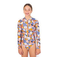 Girls Flower Power Long Sleeve Bathers
    		