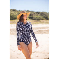 Ladies Long Sleeve Bathers BLUE ACACIA
    		