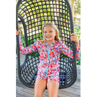 Girls Coral Long Sleeve Rashie
    		