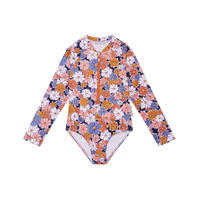 Girls Flower Power Long Sleeve Bathers 