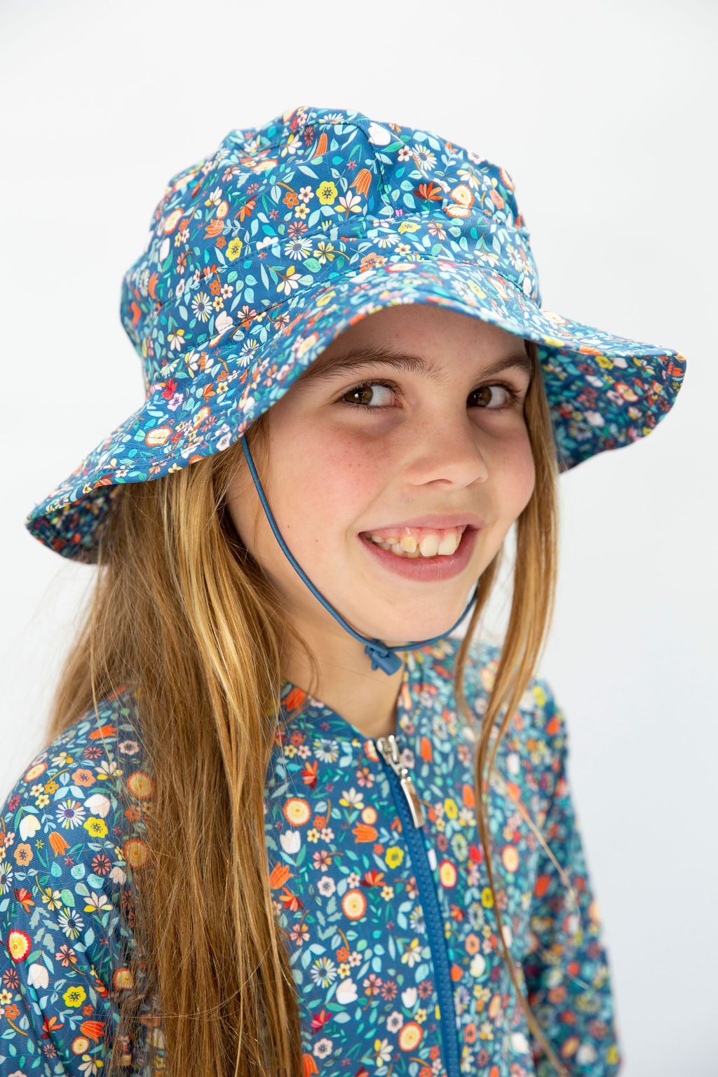 Ditsy Blue Swim Hat (SIZES M ONLY)