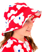 Red Flower Swim Hat (SIZES XS, S ONLY)
