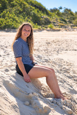 Womens Short Sleeve Rashie SEA WAVE