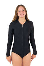 Womens Long Sleeve Bathers EBONY