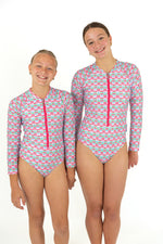 Girls Long Sleeve Bathers RED LEAF