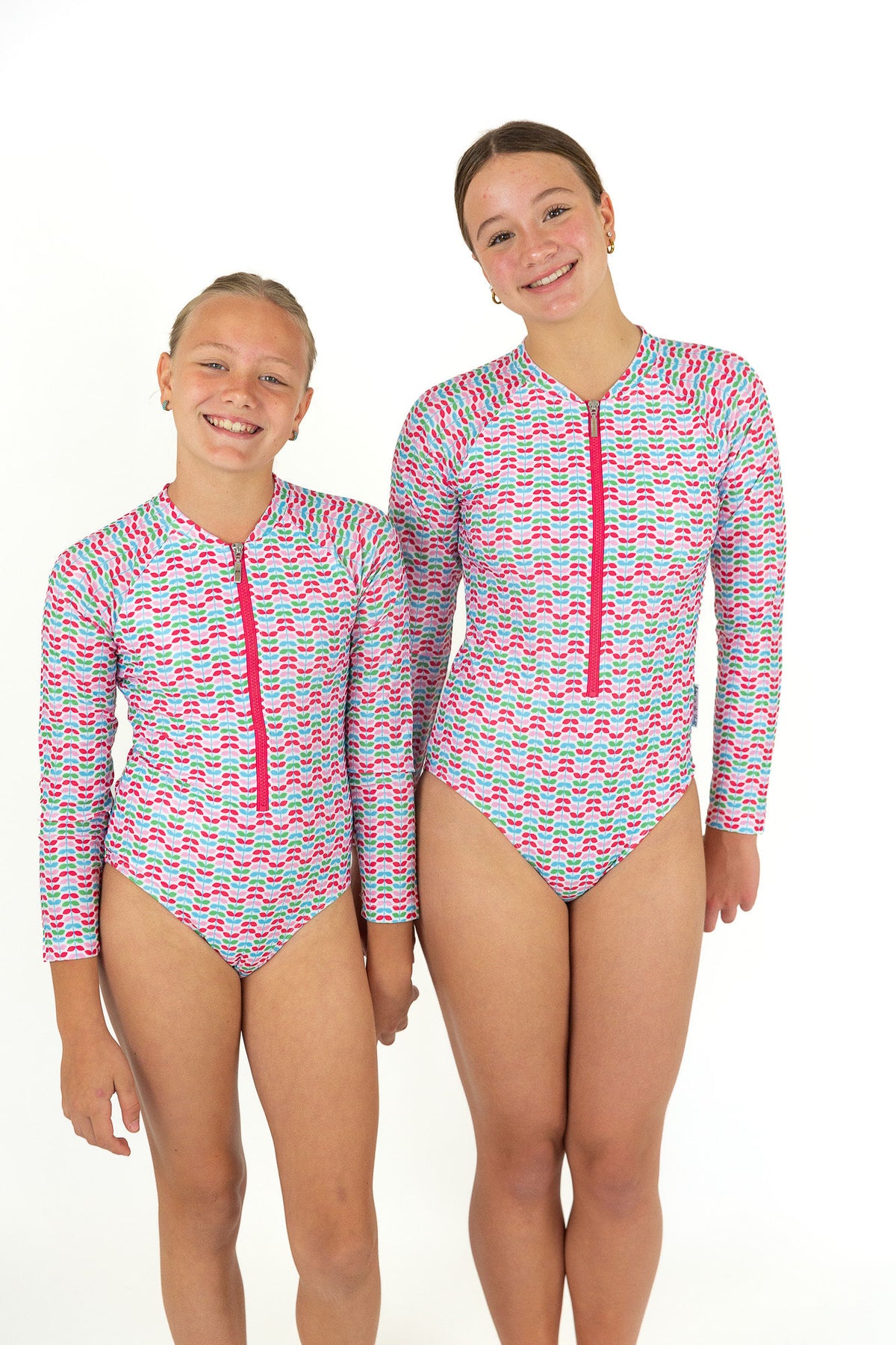 Girls Long Sleeve Bathers RED LEAF