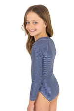 Girls Long Sleeve Bathers DOTTY