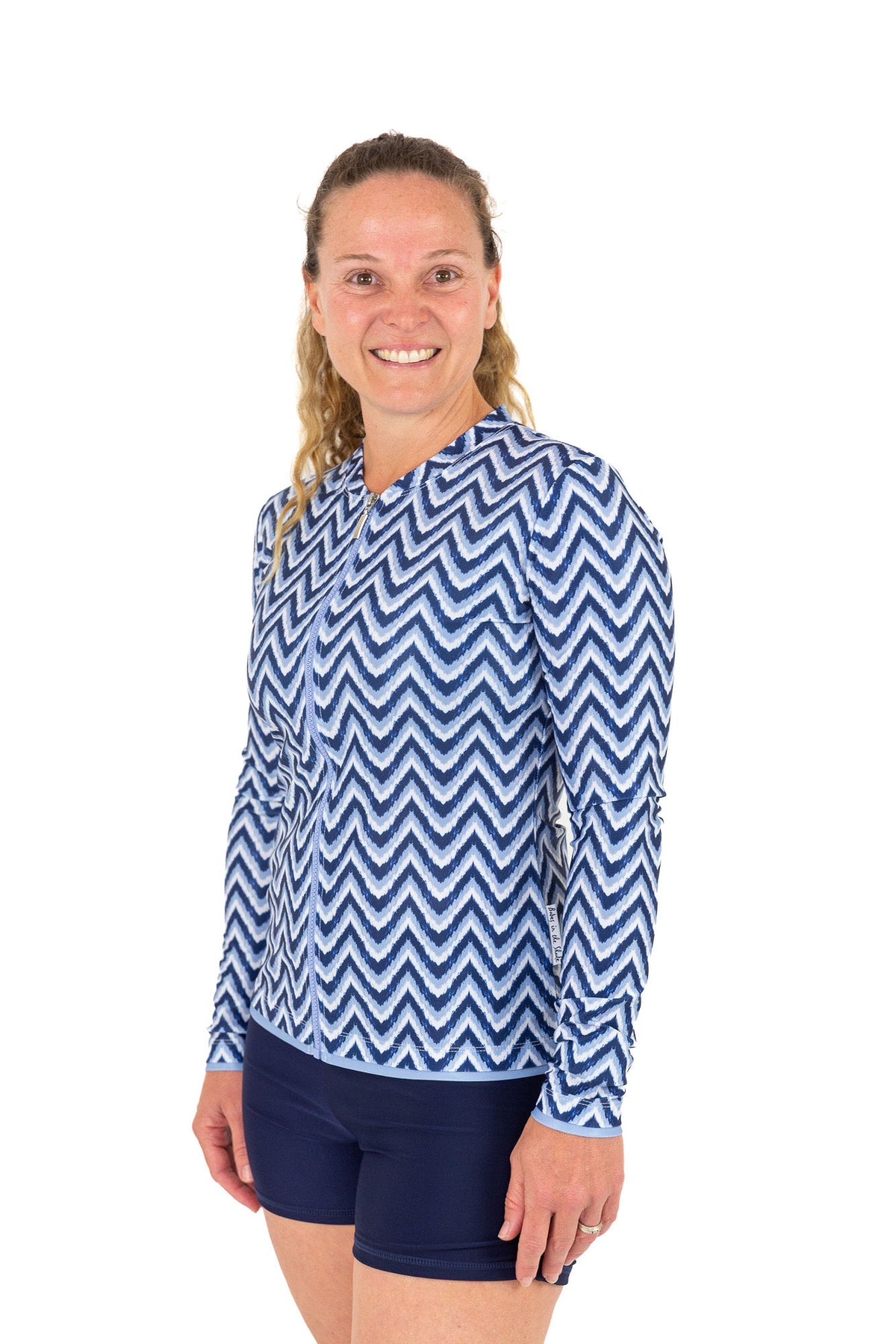 Womens Long Sleeve Chevron Blue Rashie