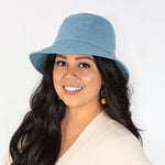 Womens Denim Blue Golf Bucket Hat (Cancer Council)