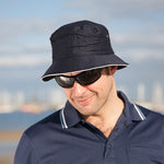Mens Jester Navy Bucket Hat (Cancer Council)