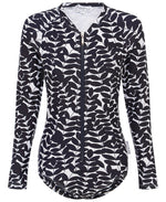 Womens Long Sleeve Bathers BLUE ACACIA