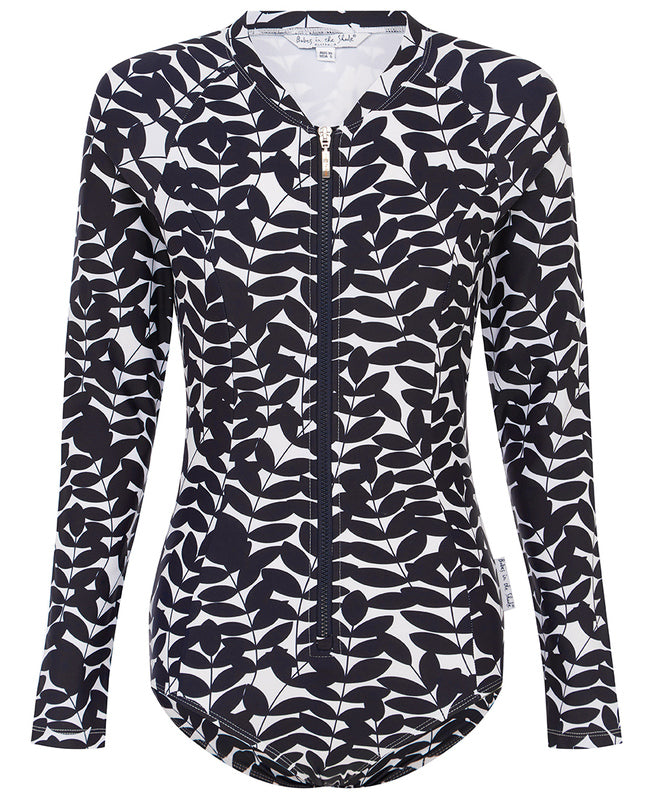 Womens Long Sleeve Bathers BLUE ACACIA