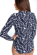 Womens Long Sleeve Bathers BLUE ACACIA