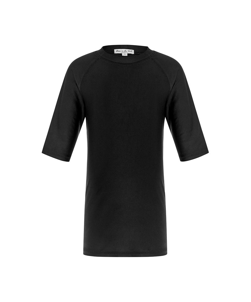 Short sleeve Boys Black Rashie (SIZES 8, 10 ONLY)