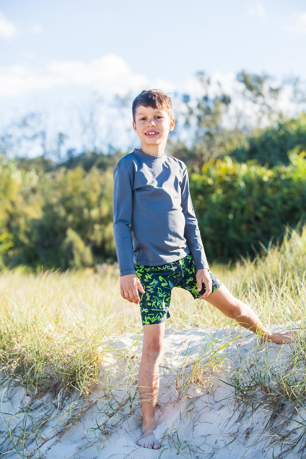 Long Sleeve Kids Grey Rashie