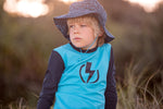 Long Sleeve Kids Lightning Blue Rashie