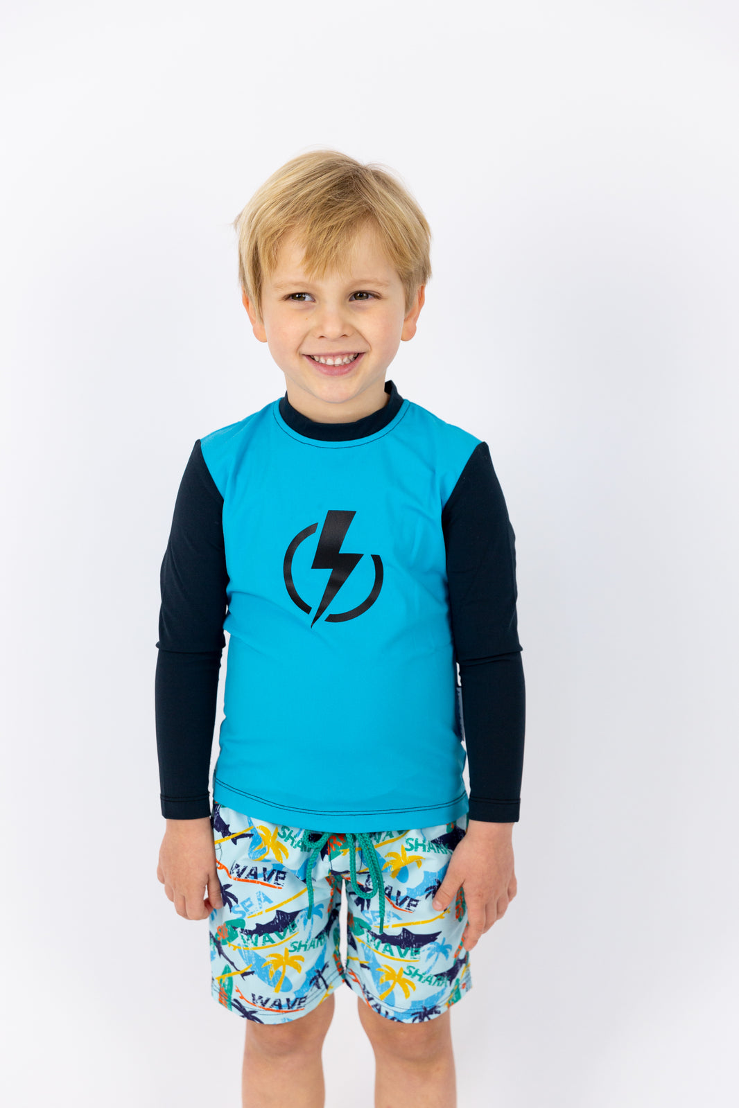 Long Sleeve Kids Lightning Blue Rashie