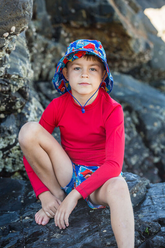 Long Sleeve Kids Plain Red Rashie