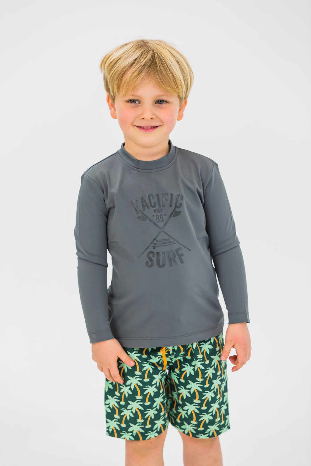 Long Sleeve Boys Pacific Surf Rashie (SIZES 4, 5, 6, 7, 8 ONLY)