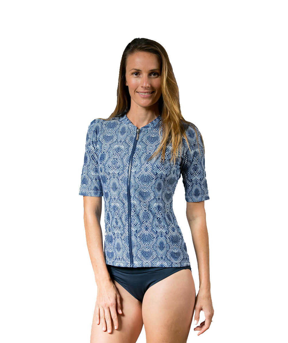 Womens Short Sleeve Snake Skin Rashie  (SIZES 6, 8, 10 ONLY)