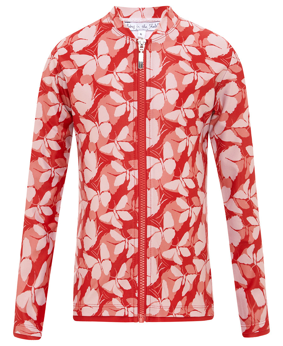 Girls Butterfly Long Sleeve Rashie (SIZES 6, 10, 12 ONLY)