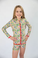 Girls Hibiscus Long Sleeve Rashie