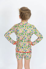 Girls Hibiscus Long Sleeve Rashie