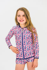 Girls Pom Pom Long Sleeve Rashie (SIZES 3, 6, 7, 8 ONLY)