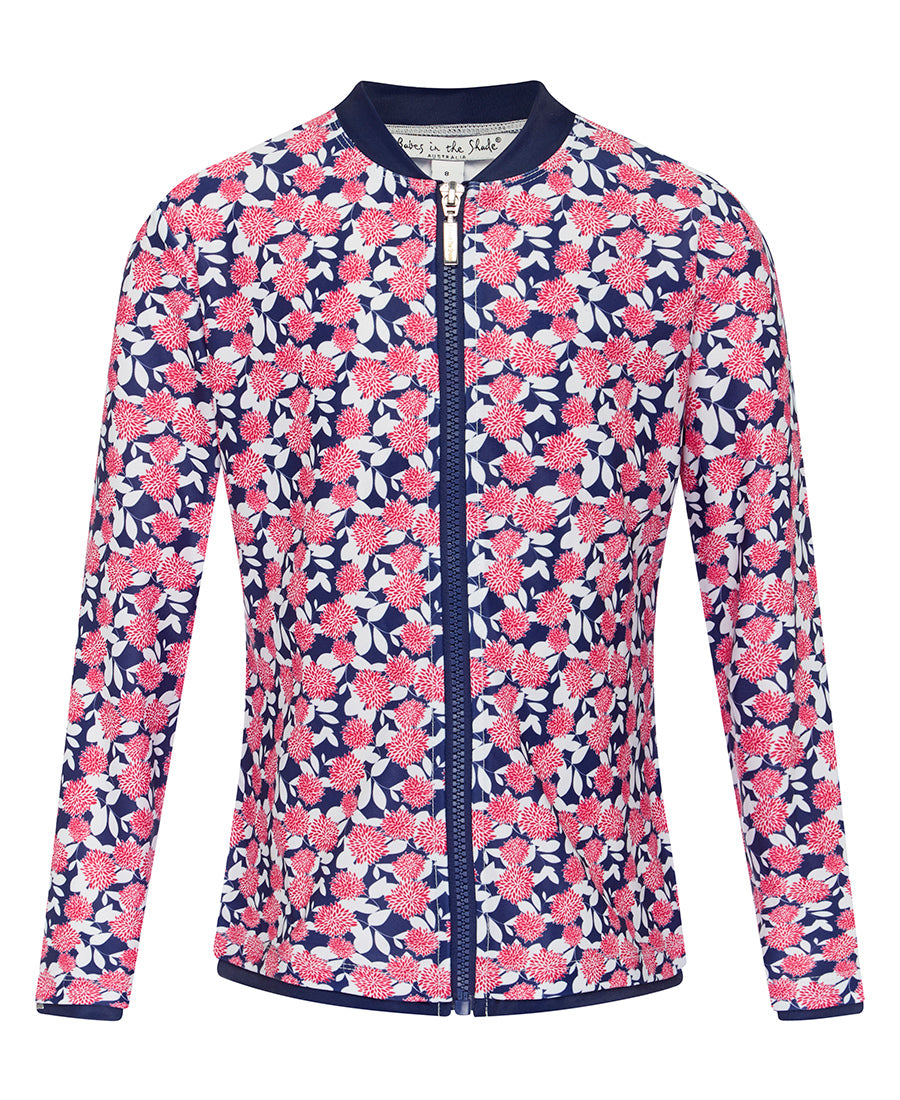 Girls Pom Pom Long Sleeve Rashie (SIZES 3, 6, 7, 8 ONLY)
