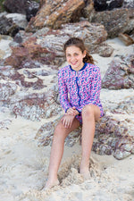 Girls Pom Pom Long Sleeve Rashie (SIZES 3, 6, 7, 8 ONLY)