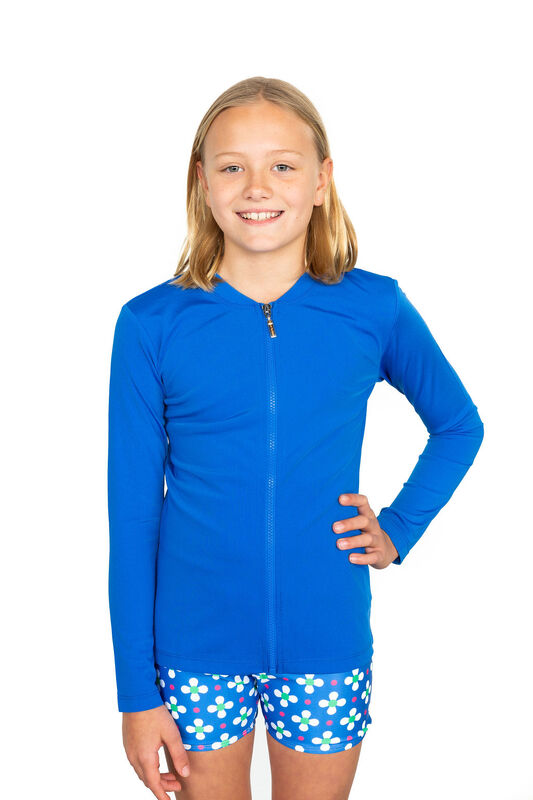 Girls Sky Blue Long Sleeve Rashie
