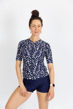 Womens Short Sleeve Blue Acacia Rashie