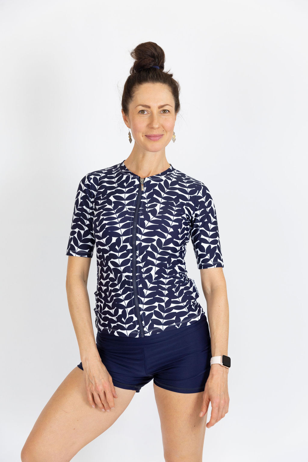 Womens Short Sleeve Blue Acacia Rashie
