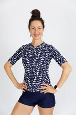 Womens Short Sleeve Blue Acacia Rashie