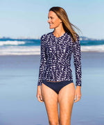Womens Long Sleeve Blue Acacia Rashie