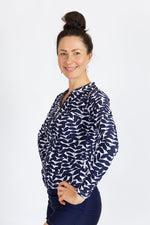 Womens Long Sleeve Blue Acacia Rashie