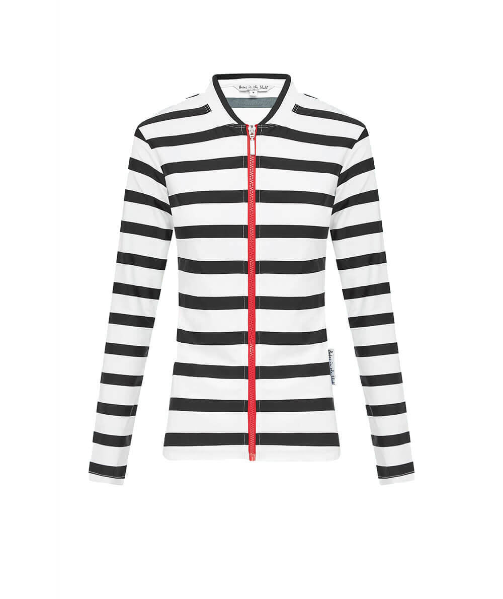 Womens Long Sleeve Black Stripe Rashie (SIZES 6, 12 ONLY)