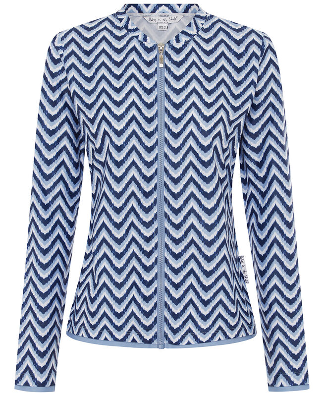 Womens Long Sleeve Chevron Blue Rashie