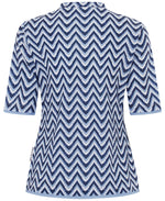 Womens Short Sleeve Chevron Blue Rashie