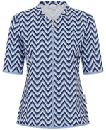 Womens Short Sleeve Chevron Blue Rashie