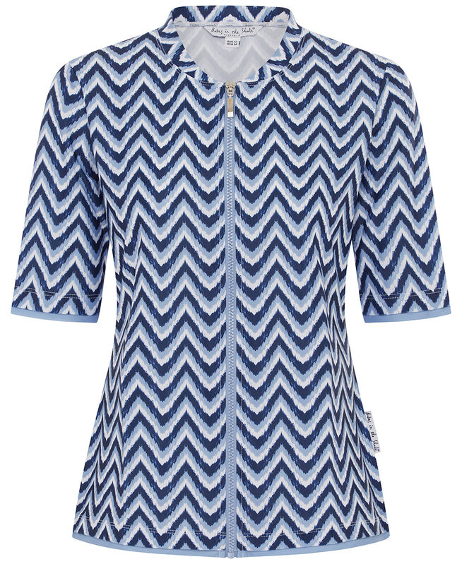 Womens Short Sleeve Chevron Blue Rashie